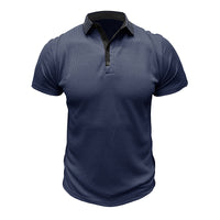 Men's Solid Color Polo Collar Casual Short Sleeve