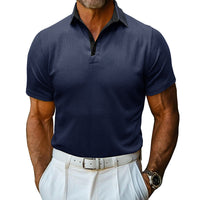 Men's Solid Color Polo Collar Casual Short Sleeve